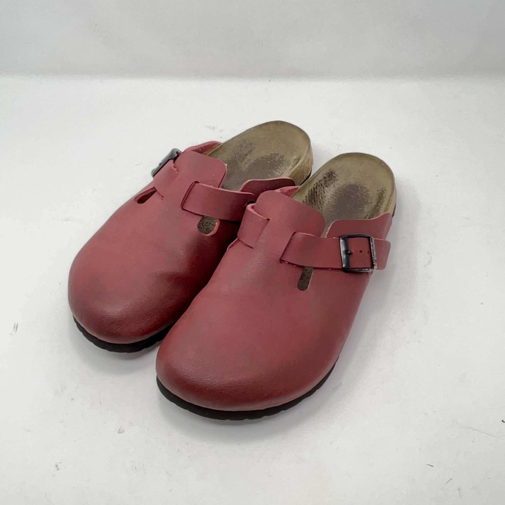 VTG Birki's by Birkenstock Red Leather Clogs EU 40 L9 M7 240 Discontinued Rare